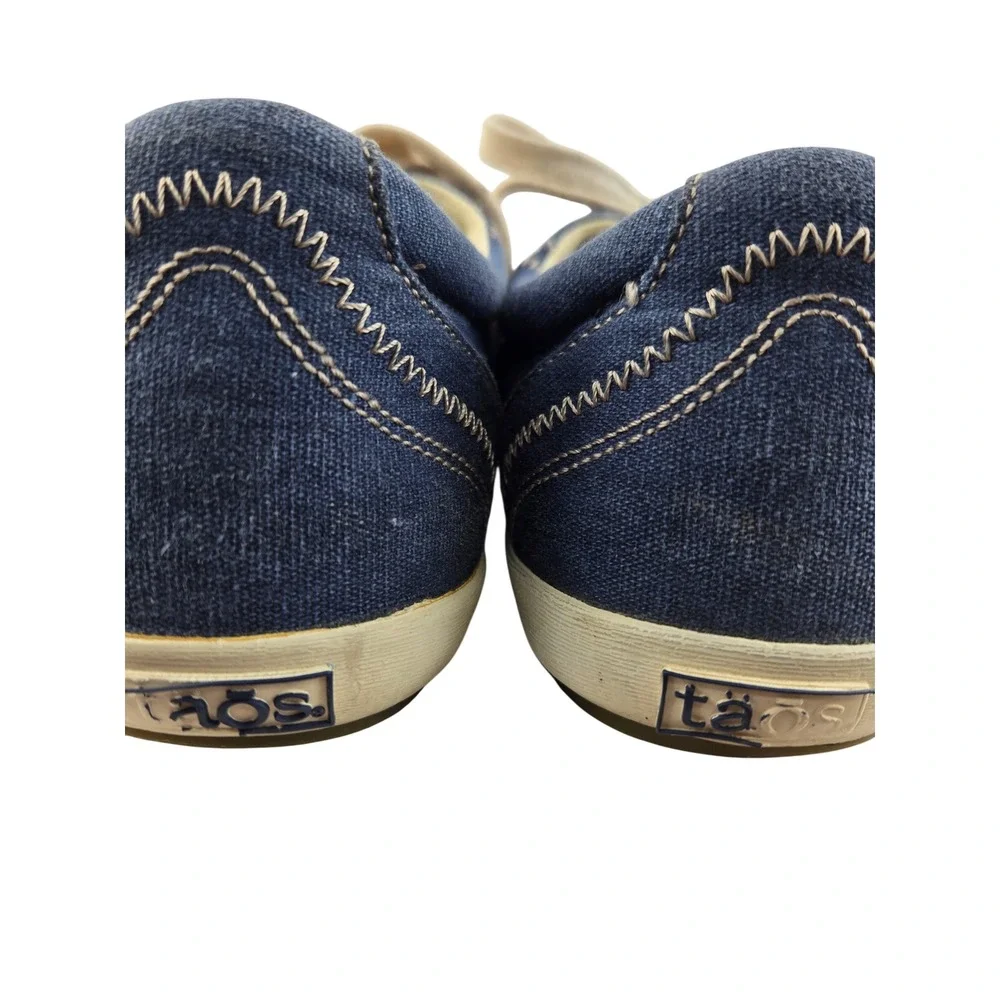Taos‎ Star Blue Wash Canvas Sneakers Womens 8.5 Lace-Up Comfort Shoes Denim